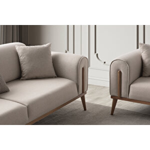 Edsy Home Riva 3+3+1+1 Koltuk Takımı Sütlü Kahve
