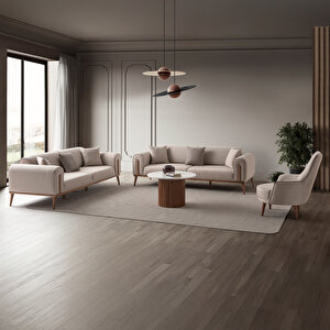 Edsy Home Riva 3+3+1 Koltuk Takımı Sütlü Kahve