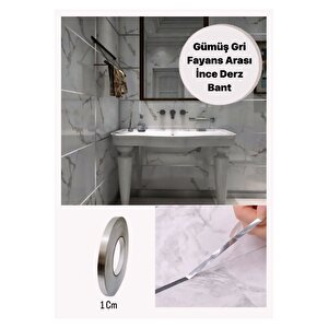 1 Adet Gri Fayans Arası Yapışkanlı Şerit Bant Derz Bandı 1 Cm 50 Metre