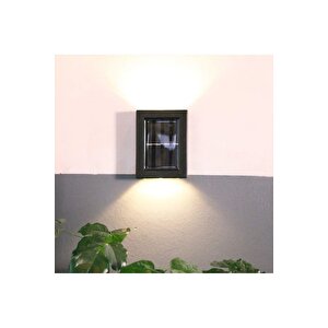 1 Adet Solar Led Çift Taraflı Duvar Lambası Güneş Enerjili Aydınlatma Dekorasyon Aplik Işık