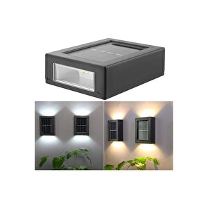 3 Adet Bahçe Balkon Aydınlatma Güneş Enerjili Tekli Yeni Model Solar Çift Taraflı Aplik Işık