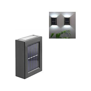 2 Adet Güneş Enerjili Led Su Geçirmez Modern Solar Aplik Işık Duvar Aydınlatması