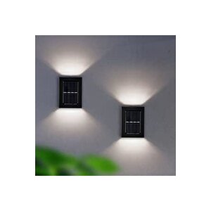 2 Adet Güneş Enerjili Led Su Geçirmez Modern Solar Aplik Işık Duvar Aydınlatması