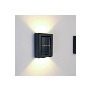 3 Adet Solar Led Çift Taraflı Duvar Lambası Güneş Enerjili Aydınlatma Dekorasyon Aplik Işık