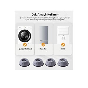 Çamaşır Makinesi Ayak Titreşim Gürültü Engelleyici Stoperi 4'lü Kaydırmaz Vantuzlu