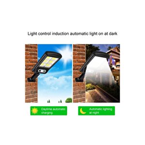 2 Adet Solar Bahçe Aydınlatma 120 Cob Led Güneş Enerjili 3 Modlu Hareket Sensörlü Güneş Enerjili