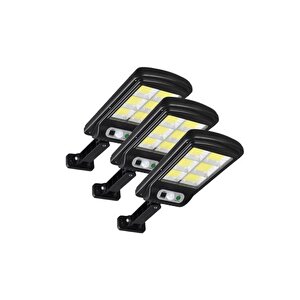 3 Adet Uzaktan Kumandalı Hareket Sensörlü 3 Modlu 120 Cob Ledli 6 Bölmeli Solar Lamba