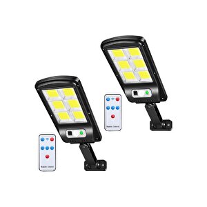 4 Adet Uzaktan Kumandalı Hareket Sensörlü 3 Modlu 120 Cob Ledli 6 Bölmeli Solar Lamba