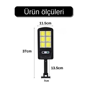 1 Adet Solar Bahçe Aydınlatma 120 Cob Led Güneş Enerjili 3 Modlu Hareket Sensörlü Güneş Enerjili