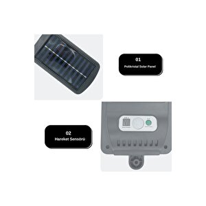1 Adet Solar Bahçe Aydınlatma 120 Cob Led Güneş Enerjili 3 Modlu Hareket Sensörlü Güneş Enerjili