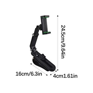 Araç Telefon Tutacağı, 360 Dönebilen Dikiz Aynası/masa/mutfak Araba Montajı, Ayarlanabilir Kollu