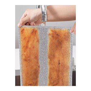 5 Adet Tel Bulaşık Bezi Çizmez Bulaşık Teli Çelik Bez 20x20 Cm Çift Katmanlı