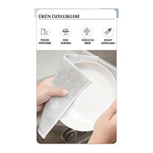 2 Adet Tel Bulaşık Bezi Çizmez Bulaşık Teli Çelik Bez 20x20 Cm Çift Katmanlı