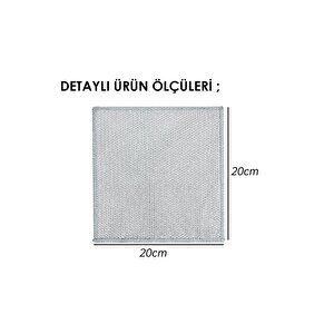 2 Adet Tel Bulaşık Bezi Çizmez Bulaşık Teli Çelik Bez 20x20 Cm Çift Katmanlı