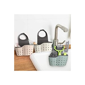1 Adet Mutfak Banyo Düzenleyici Süzgeçli Mutfak Sepeti Asılı Lavabo Depolama Rafı Sepet Organizatörü Süzgeç