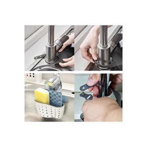 1 Adet Süzgeçli Mutfak Sepeti Asılı Lavabo Mutfak Banyo Düzenleyici Depolama Rafı Sepet Organizatörü Süzgeç
