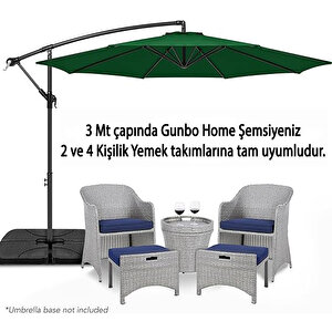 3 Mt 8 Kaburga Full Demir 21 Kg Koyu Yeşi̇l Bahçe Şemsiyesi