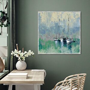 Windjammer Yağlı Boya Dokulu Tablo Gümüş Çerçeve 100x100 cm