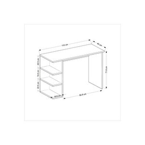 Doradh 3 Rafli Çalişma Masasi Beyaz Cevi̇z