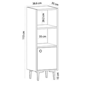 Leni̇dh Ki̇taplik Çok Amaçli Dolap Safi̇rmeşe Beyaz