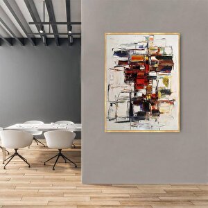 Rozak Yağlı Boya Dokulu Tablo Gold Çerçeve 100x150 cm