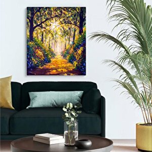Forest Yağlı Boya Dokulu Tablo Çerçevesiz 80x80 cm