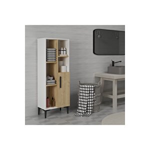 Ephesusdh Banyo Dolabi Ve Çok Amaçli Dolap Beyaz Safi̇rmeşe Meşe