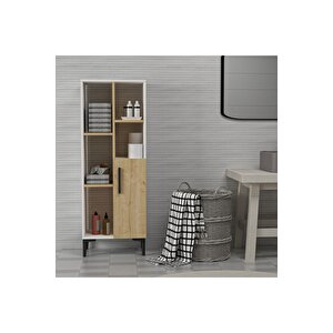 Ephesusdh Banyo Dolabi Ve Çok Amaçli Dolap Beyaz Safi̇rmeşe Meşe