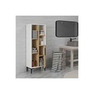 Ephesusdh Banyo Dolabi Ve Çok Amaçli Dolap Beyaz Safi̇rmeşe Meşe
