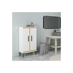 Ni̇tradh Medi̇um Banyo Dolabi Ve Çok Amaçli Dolap Beyaz Safi̇rmeşe Meşe