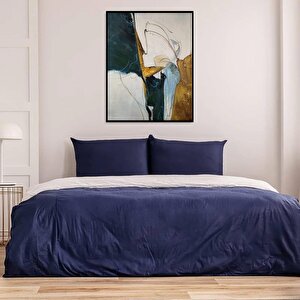 Petrol Green Yağlı Boya Dokulu Tablo Siyah Çerçeve 60x90 cm