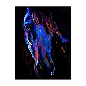 Blue Horse Yağlı Boya Dokulu Tablo Çerçevesiz 50x70 cm