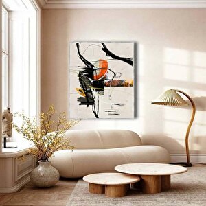 Bebas Yağlı Boya Dokulu Tablo Gümüş Çerçeve 90x120 cm