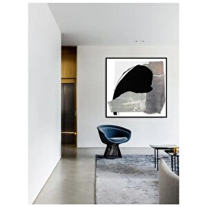 Yanse Yağlı Boya Dokulu Tablo Siyah Çerçeve 80x80 cm