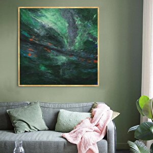 Jawel Yağlı Boya Dokulu Tablo Gold Çerçeve 80x80 cm