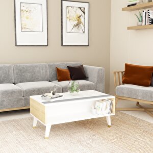 Honeydh Rafli Orta Sehpa Safi̇rmeşe Beyaz Meşe