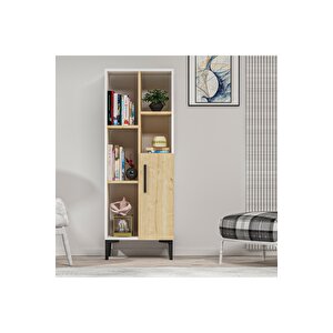 Ephesusdh Ki̇taplik Ve Çok Amaçli Dolap Beyaz Safi̇rmeşe Meşe
