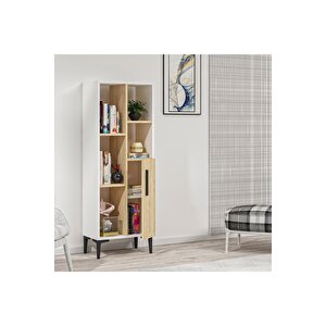 Ephesusdh Ki̇taplik Ve Çok Amaçli Dolap Beyaz Safi̇rmeşe Meşe
