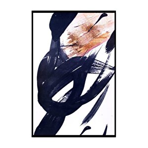 Navy Üçlü Set Yağlı Boya Dokulu Tablo Siyah Çerçeve 100x150 cm