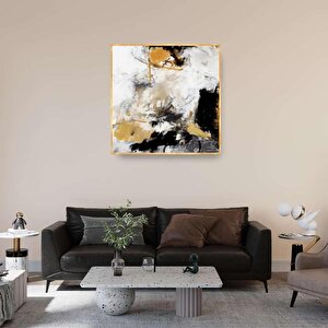 Gorcisa Yağlı Boya Dokulu Tablo Gold Çerçeve 100x100 cm