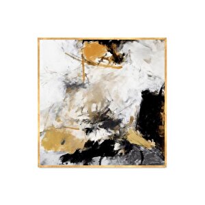 Gorcisa Yağlı Boya Dokulu Tablo Gold Çerçeve 100x100 cm