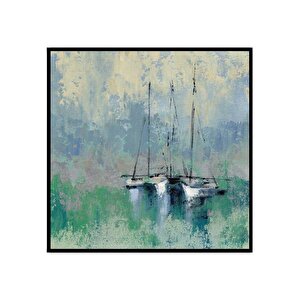 Windjammer Yağlı Boya Dokulu Tablo Siyah Çerçeve 100x100 cm