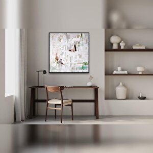 Budova Yağlı Boya Dokulu Tablo Siyah Çerçeve 120x120 cm