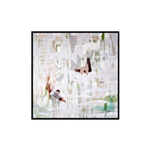 Budova Yağlı Boya Dokulu Tablo Siyah Çerçeve 120x120 cm