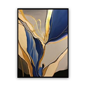 Elegant Navy Yağlı Boya Dokulu Tablo Siyah Çerçeve 60x90 cm