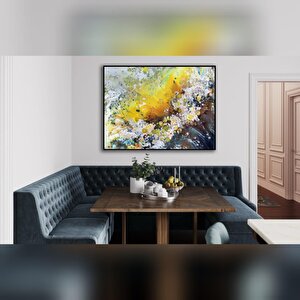 Slag Yağlı Boya Dokulu Tablo Gold Çerçeve 100x150 cm