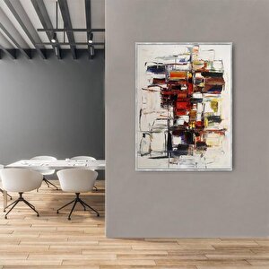 Rozak Yağlı Boya Dokulu Tablo Gümüş Çerçeve 90x120 cm