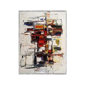 Rozak Yağlı Boya Dokulu Tablo Gümüş Çerçeve 90x120 cm