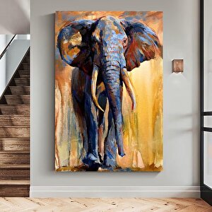 Elephant Yağlı Boya Dokulu Tablo Çerçevesiz 50x70 cm