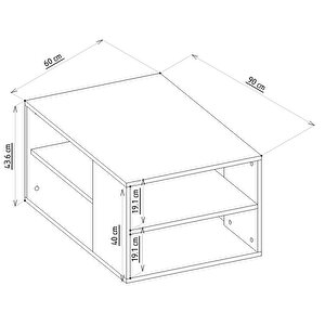 Baredh Lazer Desenli̇ 90 Cm Orta Sehpa Cevi̇z Altin